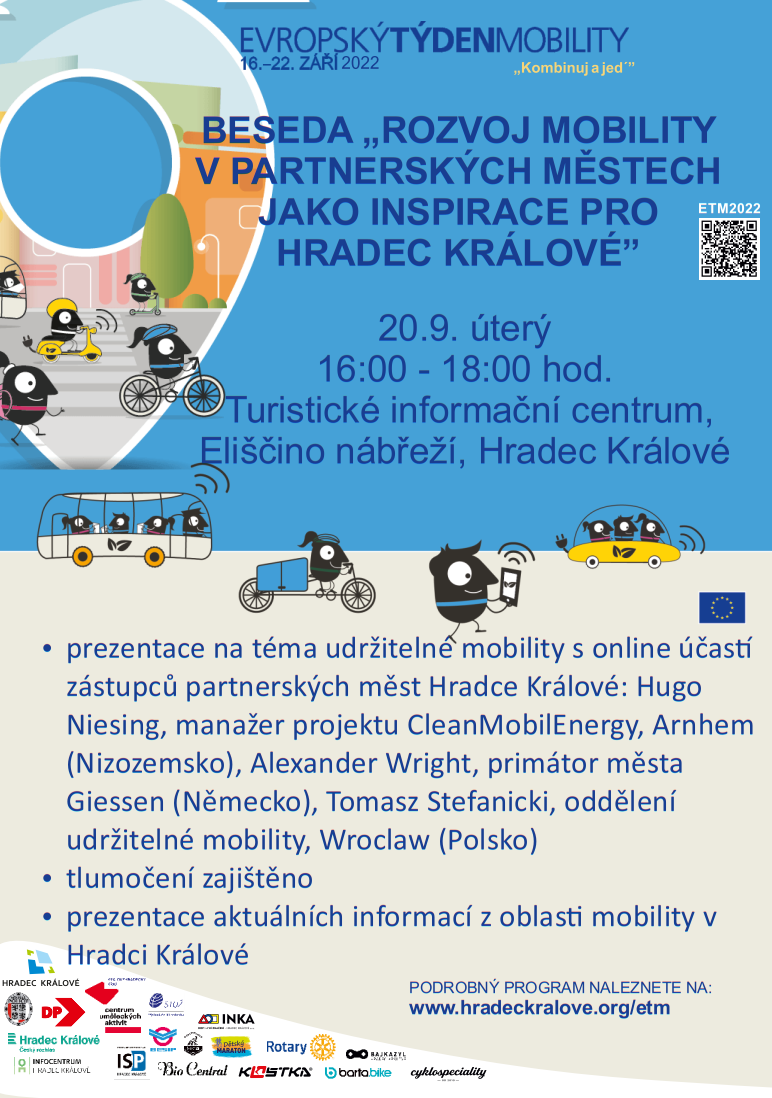 Evropský týden mobility: Beseda “Rozvoj mobility v partnerských městech jako inspirace pro Hradec Králové