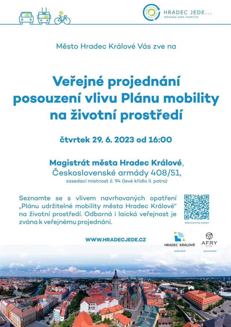Veřejné projednání posouzení vlivu Plánu mobility na životní prostředí