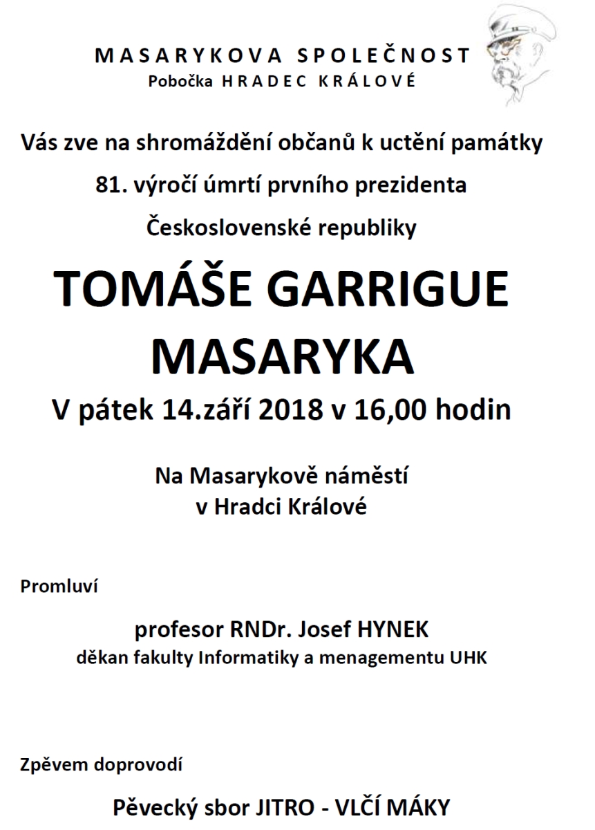 UCTĚNÍ PAMÁTKY TGM UCTĚNÍ PAMÁTKY TGM